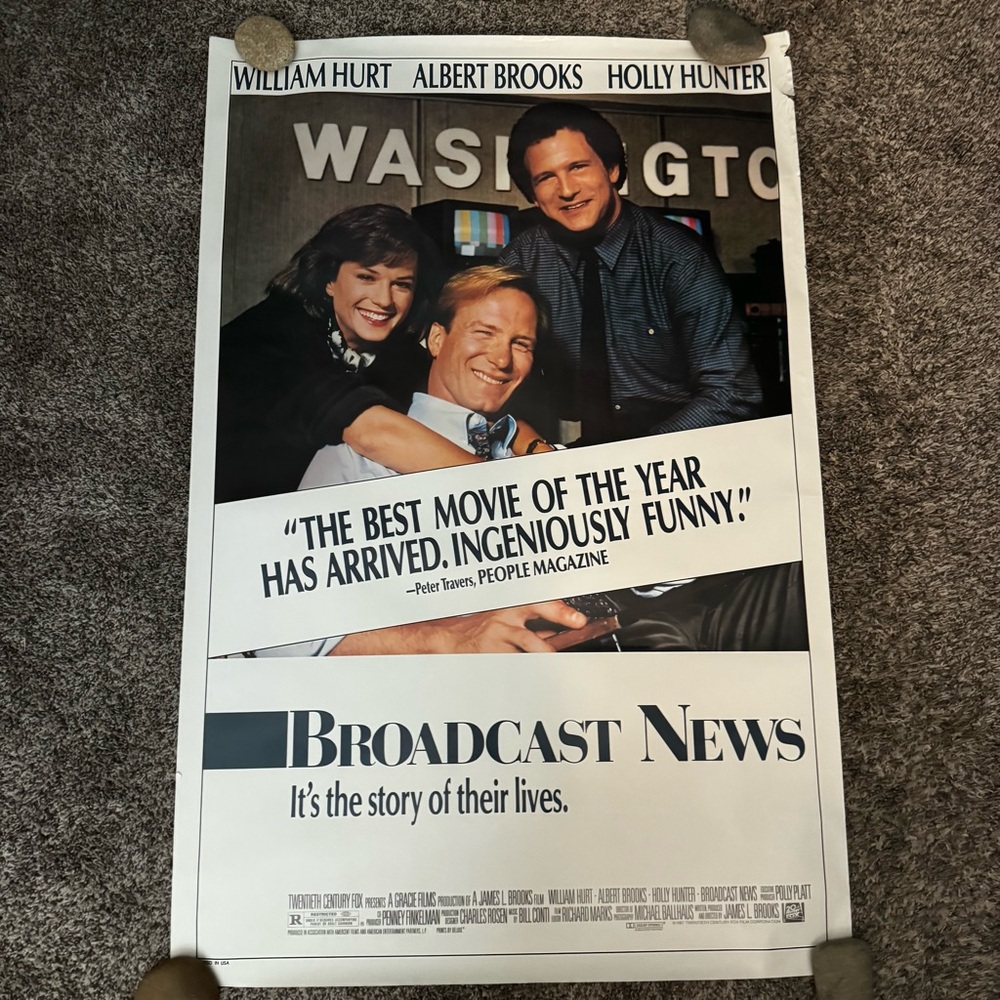 Broadcast News Original 27 X 40 Theatrical Movie Poster